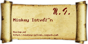 Miskey István névjegykártya